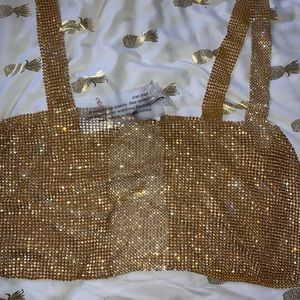 Naked Wardrobe Bedazzled Crop Top